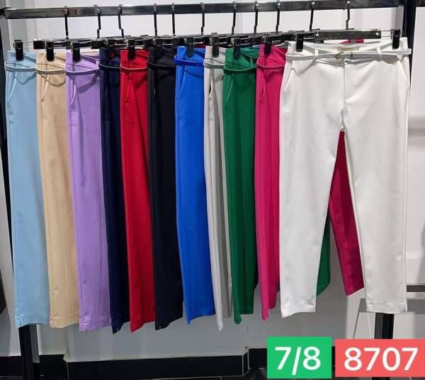 Spodnie damska materiałowe 7/8 Roz S-2XL, Mix Kolor Paczka 8 szt 1